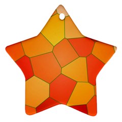 Background Pattern Orange Mosaic Star Ornament (two Sides) by Mariart