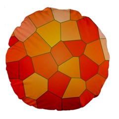 Background Pattern Orange Mosaic Large 18  Premium Flano Round Cushions by Mariart