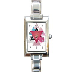 Geometric Line Patterns Rectangle Italian Charm Watch by Mariart