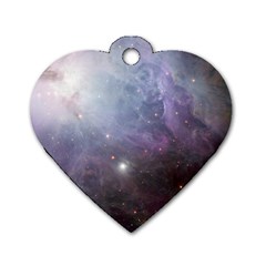 Orion Nebula Pastel Violet Purple Turquoise Blue Star Formation  Dog Tag Heart (two Sides) by genx