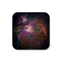 Orion Nebula Star Formation Orange Pink Brown Pastel Constellation Astronomy Rubber Square Coaster (4 Pack) 
