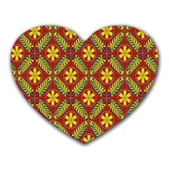 Abstract Floral Pattern Background Heart Mousepads by Alisyart