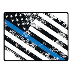 Usa Flag The Thin Blue Line I Back The Blue Usa Flag Grunge On White Background Double Sided Fleece Blanket (small)  by snek