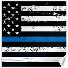 I Back The Blue The Thin Blue Line With Grunge Us Flag Canvas 12  X 12  by snek
