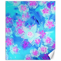 Blue And Hot Pink Succulent Underwater Sedum Canvas 20  X 24 