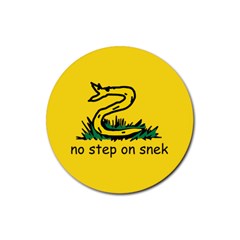 No Step On Snek Gadsden Flag Meme Parody Rubber Coaster (round)  by snek