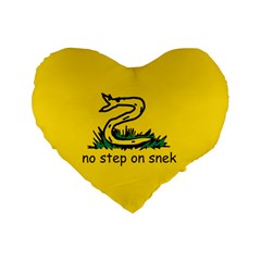 No Step On Snek Gadsden Flag Meme Parody Standard 16  Premium Heart Shape Cushions by snek