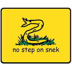 No Step On Snek Gadsden Flag Meme Parody Double Sided Fleece Blanket (medium)  by snek