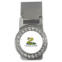 No Step On Snek Gadsden Flag Meme Parody On White Background Money Clips (cz)  by snek