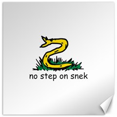 No Step On Snek Gadsden Flag Meme Parody On White Background Canvas 12  X 12  by snek