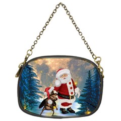 Merry Christmas, Santa Claus With Funny Cockroach In The Night Chain Purse (two Sides) by FantasyWorld7