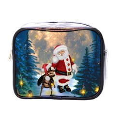 Merry Christmas, Santa Claus With Funny Cockroach In The Night Mini Toiletries Bag (one Side) by FantasyWorld7