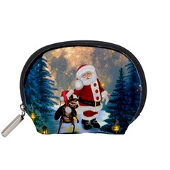 Merry Christmas, Santa Claus With Funny Cockroach In The Night Accessory Pouch (small) by FantasyWorld7