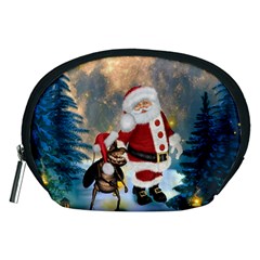 Merry Christmas, Santa Claus With Funny Cockroach In The Night Accessory Pouch (medium) by FantasyWorld7