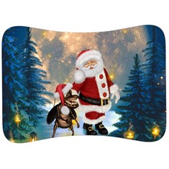Merry Christmas, Santa Claus With Funny Cockroach In The Night Velour Seat Head Rest Cushion by FantasyWorld7