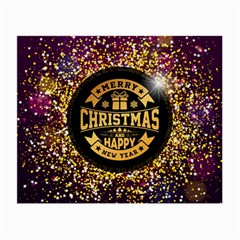Christmas Golden Labels Xmas Small Glasses Cloth (2-side) by Simbadda