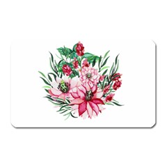 Bloom Christmas Red Flowers Magnet (rectangular) by Simbadda