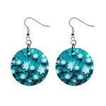 Stars Christmas Ice Decoration Mini Button Earrings Front