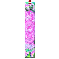 Groovy Pink, Blue And Green Abstract Liquid Art Large Book Marks by myrubiogarden