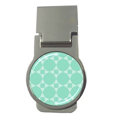 Mint Star Pattern Money Clips (round)  by picsaspassion