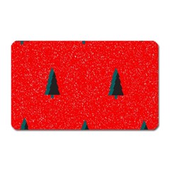 Christmas Time Fir Trees Magnet (rectangular) by Wegoenart