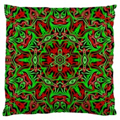 Christmas Kaleidoscope Pattern Large Cushion Case (two Sides) by Wegoenart