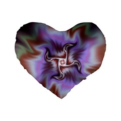 Fractal Rainbow Colorful Pattern Standard 16  Premium Flano Heart Shape Cushions by Wegoenart