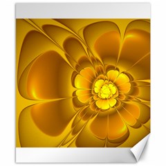 Fractal Yellow Flower Floral Canvas 8  X 10  by Wegoenart