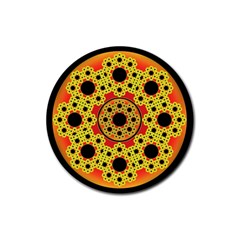 Fractal Art Design Pattern Fractal Rubber Round Coaster (4 Pack)  by Wegoenart