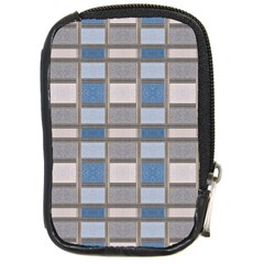 Abstract Seamless Fabric Blue Compact Camera Leather Case by Wegoenart