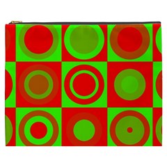 Red Green Christmas Background Cosmetic Bag (xxxl) by Wegoenart