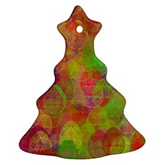 Easter Egg Colorful Texture Christmas Tree Ornament (two Sides) by Wegoenart