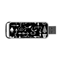 Arrows Vector Lines Strokes White Portable Usb Flash (two Sides) by Wegoenart