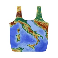 Italy Alpine Alpine Region Map Full Print Recycle Bag (m) by Wegoenart