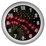 Background Texture Pattern Art Wall Clock (Silver) Front