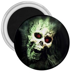 Screaming Skull Human Halloween 3  Magnets