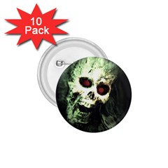 Screaming Skull Human Halloween 1 75  Buttons (10 Pack)