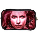 Portrait Woman Red Face Pretty Toiletries Bag (Two Sides) Front