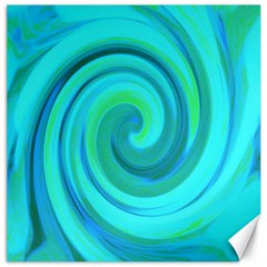 Groovy Cool Abstract Aqua Liquid Art Swirl Painting Canvas 20  X 20  by myrubiogarden