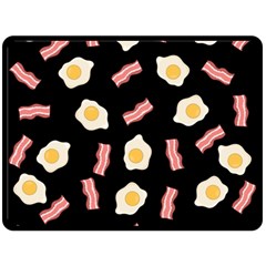 Bacon And Egg Pop Art Pattern Fleece Blanket (large)  by Valentinaart