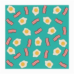 Bacon And Egg Pop Art Pattern Medium Glasses Cloth by Valentinaart