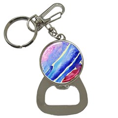Painting Abstract Blue Pink Spots Bottle Opener Key Chains by Pakrebo