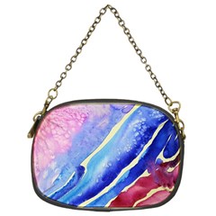 Painting Abstract Blue Pink Spots Chain Purse (two Sides) by Pakrebo
