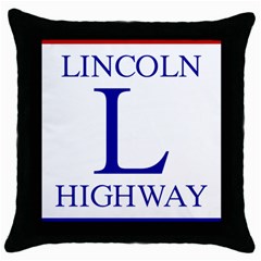 Lincoln Highway Marker Throw Pillow Case (black) by abbeyz71