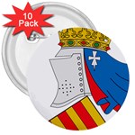 Flag Map of Valencia 3  Buttons (10 pack) 