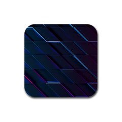 Glass Scifi Violet Ultraviolet Rubber Square Coaster (4 Pack)  by Pakrebo