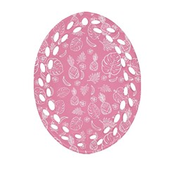 Tropical Pattern Oval Filigree Ornament (two Sides) by Valentinaart