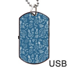 Tropical Pattern Dog Tag Usb Flash (two Sides) by Valentinaart