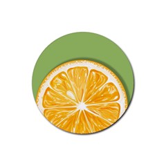 Pop Art Orange  Rubber Round Coaster (4 Pack)  by Valentinaart