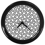 Pattern Monochrome Repeat Wall Clock (Black) Front